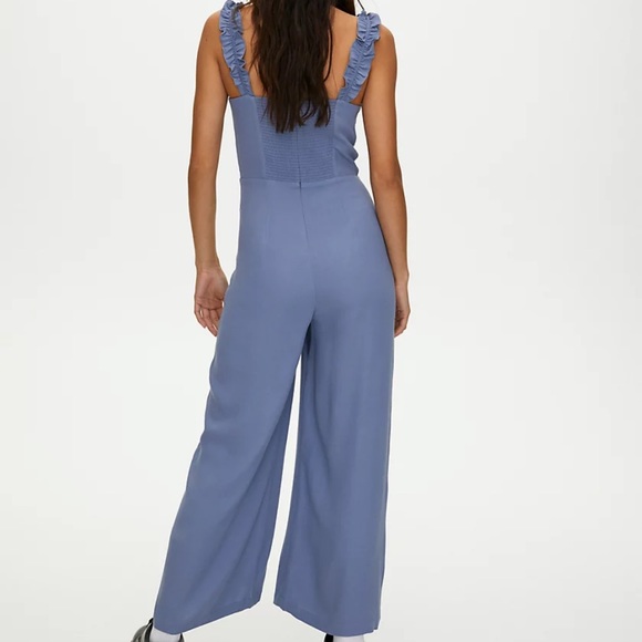 Sunday Best Flirt Ruffle Granite Blue Jumpsuit Size 6 from Aritzia - Picture 3 of 7